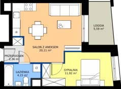2 pokoje, apartament 38,54 m², piętro 2, oferta nr C.2.M03, Cynamonowa Ursynów, Warszawa, Ursynów, Ursynów Centrum, ul. Cynamonowa 23