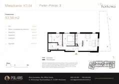 3 pokoje, mieszkanie 53,58 m², parter, oferta nr K3.04, Korkowa 146, Warszawa, Wawer, ul. Korkowa 146