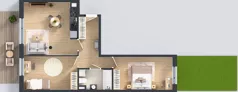 3 pokoje, mieszkanie 59,06 m², parter, oferta nr K2.01, Korkowa 146, Warszawa, Wawer, ul. Korkowa 146