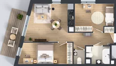 3 pokoje, mieszkanie 51,86 m², piętro 1, oferta nr K1.06, Korkowa 146, Warszawa, Wawer, ul. Korkowa 146