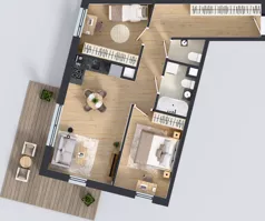 3 pokoje, mieszkanie 59,17 m², piętro 1, oferta nr K1.07, Korkowa 146, Warszawa, Wawer, ul. Korkowa 146