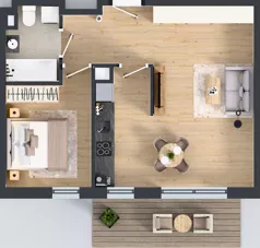 2 pokoje, mieszkanie 47,12 m², piętro 4, oferta nr K2.19, Korkowa 146, Warszawa, Wawer, ul. Korkowa 146