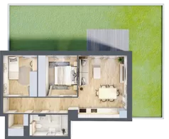 3 pokoje, mieszkanie 52,44 m², parter, oferta nr M3, Aleja Krakowska 201, Warszawa, Włochy, Raków, al. Krakowska 201