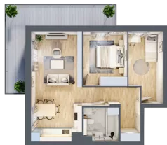 3 pokoje, mieszkanie 57,66 m², piętro 1, oferta nr M11, Aleja Krakowska 201, Warszawa, Włochy, Raków, al. Krakowska 201