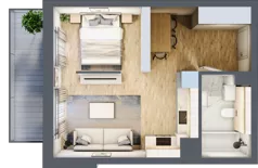 1 pokój, mieszkanie 35,73 m², piętro 1, oferta nr M40, Aleja Krakowska 201, Warszawa, Włochy, Raków, al. Krakowska 201