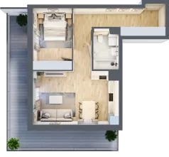 2 pokoje, mieszkanie 48,57 m², piętro 2, oferta nr M17, Aleja Krakowska 201, Warszawa, Włochy, Raków, al. Krakowska 201