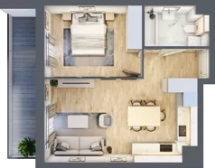 2 pokoje, mieszkanie 42,62 m², piętro 3, oferta nr M51, Aleja Krakowska 201, Warszawa, Włochy, Raków, al. Krakowska 201