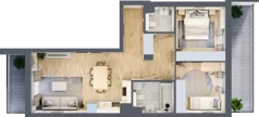 3 pokoje, mieszkanie 59,44 m², piętro 4, oferta nr M54, Aleja Krakowska 201, Warszawa, Włochy, Raków, al. Krakowska 201