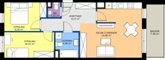 3 pokoje, mieszkanie 59,67 m², piętro 1, oferta nr K3.05, Korkowa 146, Warszawa, Wawer, ul. Korkowa 146