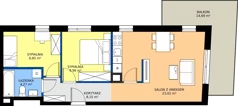 3 pokoje, mieszkanie 54,25 m², piętro 1, oferta nr K3.08, Korkowa 146, Warszawa, Wawer, ul. Korkowa 146