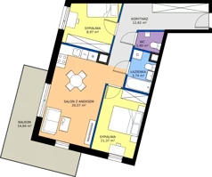 3 pokoje, mieszkanie 59,17 m², piętro 1, oferta nr K1.07, Korkowa 146, Warszawa, Wawer, ul. Korkowa 146