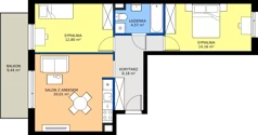 2 pokoje, mieszkanie 40,30 m², piętro 2, oferta nr K1.15, Korkowa 146, Warszawa, Wawer, ul. Korkowa 146