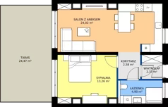 2 pokoje, apartament inwestycyjny 47,13 m², piętro 3, oferta nr 3.L3, Goose Bay, Gąski, ul. Nadbrzeżna 76