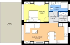 2 pokoje, apartament inwestycyjny 47,13 m², piętro 3, oferta nr 3.L2, Goose Bay, Gąski, ul. Nadbrzeżna 76