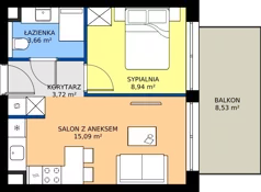 2 pokoje, apartament inwestycyjny 31,41 m², piętro 2, oferta nr 2.L15, Goose Bay, Gąski, ul. Nadbrzeżna 76