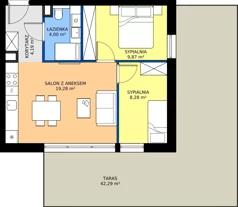3 pokoje, apartament inwestycyjny 45,62 m², parter, oferta nr 0.L16, Goose Bay, Gąski, ul. Nadbrzeżna 76