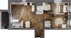 3 pokoje, mieszkanie 65,61 m², piętro 2, oferta nr 2_12, Zielony Horyzont Apartamenty, Łódź, Widzew, Stoki, ul. Jędrowizna