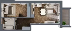 2 pokoje, mieszkanie 50,28 m², piętro 1, oferta nr 2_18, Zielony Horyzont Apartamenty, Łódź, Widzew, Stoki, ul. Jędrowizna