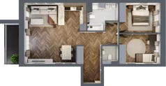 3 pokoje, mieszkanie 69,97 m², piętro 1, oferta nr 2_22, Zielony Horyzont Apartamenty, Łódź, Widzew, Stoki, ul. Jędrowizna