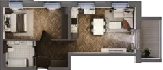 2 pokoje, mieszkanie 46,29 m², piętro 2, oferta nr 2_23A, Zielony Horyzont Apartamenty, Łódź, Widzew, Stoki, ul. Jędrowizna