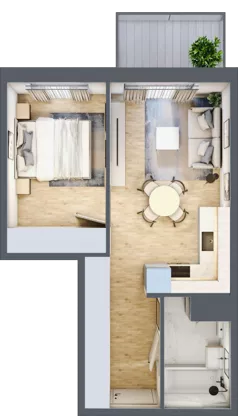 2 pokoje, mieszkanie 35,20 m², piętro 7, oferta nr B2.A705, Osiedle ArtPark, Łódź, Polesie, ul. Wołowa 4a