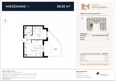 2 pokoje, mieszkanie 38,92 m², parter, oferta nr A1, Lofty Madalińskiego, Kraków, Dębniki, Kobierzyn, ul. Kobierzyńska 216 A-D