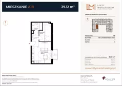 1 pokój, mieszkanie 39,12 m², piętro 2, oferta nr A18, Lofty Madalińskiego, Kraków, Dębniki, Kobierzyn, ul. Kobierzyńska 216 A-D