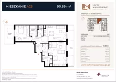 3 pokoje, mieszkanie 90,89 m², parter, oferta nr A25, Lofty Madalińskiego, Kraków, Dębniki, Kobierzyn, ul. Kobierzyńska 216 A-D