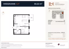 2 pokoje, mieszkanie 50,22 m², parter, oferta nr A27, Lofty Madalińskiego, Kraków, Dębniki, Kobierzyn, ul. Kobierzyńska 216 A-D