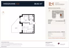 2 pokoje, mieszkanie 38,92 m², parter, oferta nr A32, Lofty Madalińskiego, Kraków, Dębniki, Kobierzyn, ul. Kobierzyńska 216 A-D