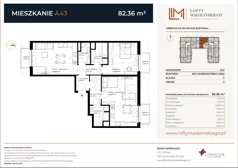 3 pokoje, mieszkanie 82,35 m², piętro 2, oferta nr A43, Lofty Madalińskiego, Kraków, Dębniki, Kobierzyn, ul. Kobierzyńska 216 A-D