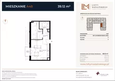 1 pokój, mieszkanie 39,12 m², piętro 2, oferta nr A48, Lofty Madalińskiego, Kraków, Dębniki, Kobierzyn, ul. Kobierzyńska 216 A-D