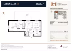 3 pokoje, mieszkanie 65,82 m², parter, oferta nr A7, Lofty Madalińskiego, Kraków, Dębniki, Kobierzyn, ul. Kobierzyńska 216 A-D