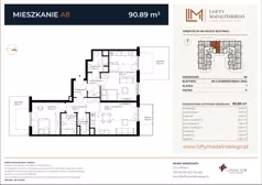 3 pokoje, mieszkanie 90,89 m², parter, oferta nr A8, Lofty Madalińskiego, Kraków, Dębniki, Kobierzyn, ul. Kobierzyńska 216 A-D