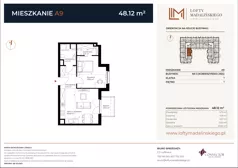 2 pokoje, mieszkanie 48,12 m², piętro 1, oferta nr A9, Lofty Madalińskiego, Kraków, Dębniki, Kobierzyn, ul. Kobierzyńska 216 A-D
