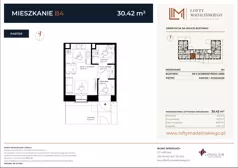 1 pokój, mieszkanie 30,42 m², parter, oferta nr B4, Lofty Madalińskiego, Kraków, Dębniki, Kobierzyn, ul. Kobierzyńska 216 A-D