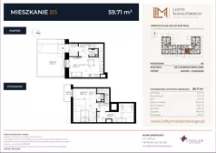 2 pokoje, mieszkanie 59,71 m², parter, oferta nr B5, Lofty Madalińskiego, Kraków, Dębniki, Kobierzyn, ul. Kobierzyńska 216 A-D