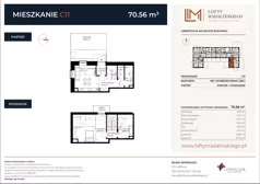 2 pokoje, mieszkanie 70,56 m², parter, oferta nr C11, Lofty Madalińskiego, Kraków, Dębniki, Kobierzyn, ul. Kobierzyńska 216 A-D