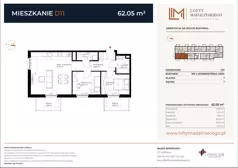 3 pokoje, mieszkanie 62,05 m², piętro 1, oferta nr D11, Lofty Madalińskiego, Kraków, Dębniki, Kobierzyn, ul. Kobierzyńska 216 A-D