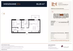 3 pokoje, mieszkanie 55,29 m², piętro 1, oferta nr D14, Lofty Madalińskiego, Kraków, Dębniki, Kobierzyn, ul. Kobierzyńska 216 A-D