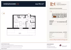 2 pokoje, mieszkanie 44,71 m², parter, oferta nr D2, Lofty Madalińskiego, Kraków, Dębniki, Kobierzyn, ul. Kobierzyńska 216 A-D