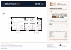 3 pokoje, mieszkanie 58,73 m², piętro 2, oferta nr D20, Lofty Madalińskiego, Kraków, Dębniki, Kobierzyn, ul. Kobierzyńska 216 A-D