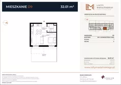 1 pokój, mieszkanie 32,01 m², parter, oferta nr D9, Lofty Madalińskiego, Kraków, Dębniki, Kobierzyn, ul. Kobierzyńska 216 A-D