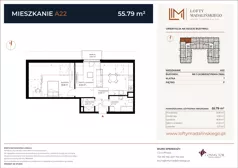 2 pokoje, mieszkanie 55,79 m², piętro 2, oferta nr A22, Lofty Madalińskiego, Kraków, Dębniki, Kobierzyn, ul. Kobierzyńska 216 A-D