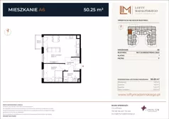 2 pokoje, mieszkanie 50,25 m², parter, oferta nr A6, Lofty Madalińskiego, Kraków, Dębniki, Kobierzyn, ul. Kobierzyńska 216 A-D