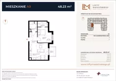 2 pokoje, mieszkanie 48,23 m², piętro 1, oferta nr A9, Lofty Madalińskiego, Kraków, Dębniki, Kobierzyn, ul. Kobierzyńska 216 A-D