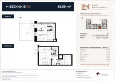 2 pokoje, mieszkanie 59,59 m², parter, oferta nr B5, Lofty Madalińskiego, Kraków, Dębniki, Kobierzyn, ul. Kobierzyńska 216 A-D
