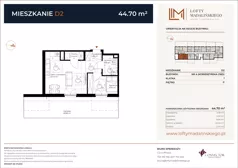 2 pokoje, mieszkanie 44,70 m², parter, oferta nr D2, Lofty Madalińskiego, Kraków, Dębniki, Kobierzyn, ul. Kobierzyńska 216 A-D