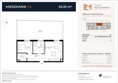 3 pokoje, mieszkanie 55,33 m², parter, oferta nr D5, Lofty Madalińskiego, Kraków, Dębniki, Kobierzyn, ul. Kobierzyńska 216 A-D