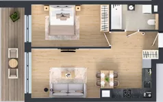 2 pokoje, mieszkanie 48,56 m², piętro 2, oferta nr A26, Novy Mateczny, Kraków, Podgórze, ul. Łagiewnicka 33a